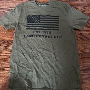 Anvil Olive Green Flag Graphic Tee